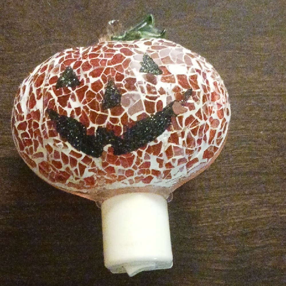 Mosaic Pumpkin Halloween Decor Night Light With Bulb